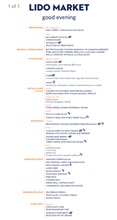 Typical Lido Market Dinner Menu - Ten