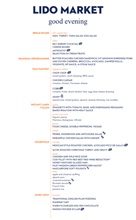 Typical Lido Market Dinner Menu - Eight
