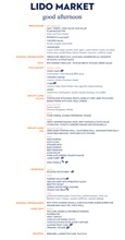 Typical Lido Market Lunch Menu - Fourteen